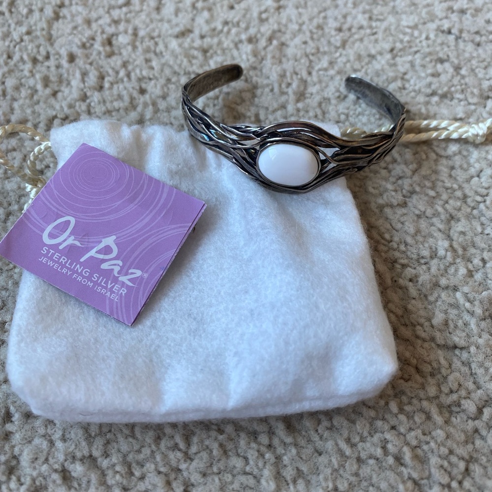 Or Paz Silver Bracelet with White Stone